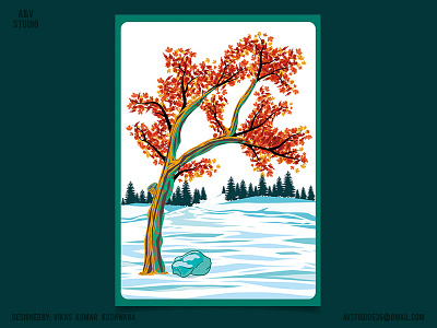 Winter & Tree asia autumn flyer creative design dkng studios eros ice illustration illustrator india kiit odisha tree vikas kumar kushwaha