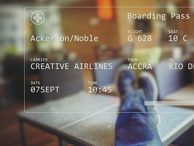 Augmented Skeuomorphism Flight Pass ar boarding pass