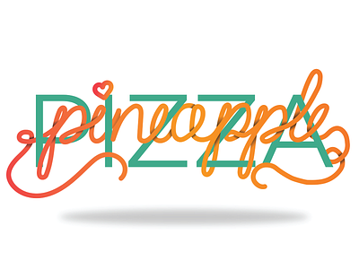 Pineapple Pizza branding design handlettering illustration lettering pineapple pizza series typography