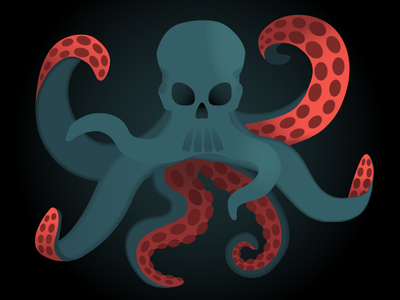 Dark Octopus animal illustration octopus octopuss skeleton