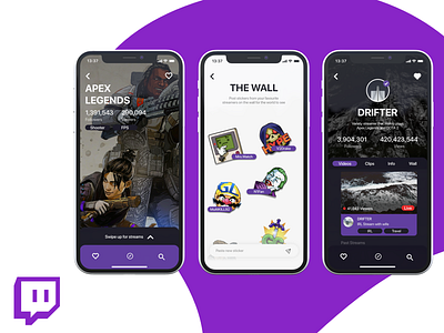 Twitch iOS UI Design colour design ios twitch ui ux