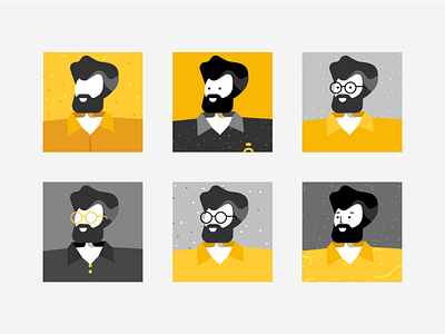 Portraits flat illustration texture vector