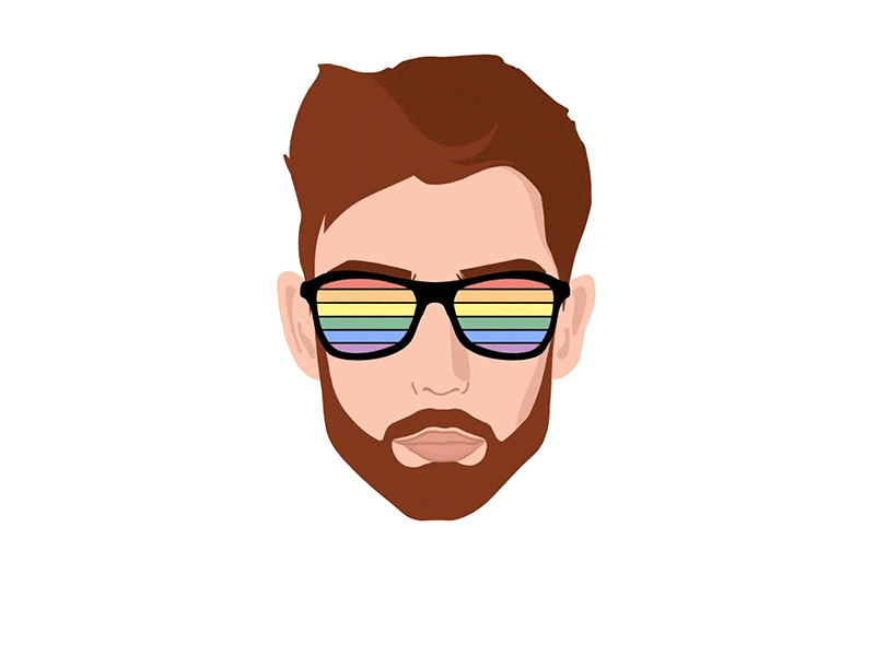 "Faces Of PRIDE" digital gif illustration illustrator lgbtq motion motion art pride