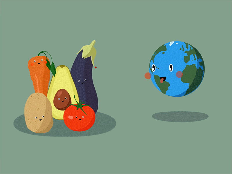 Earth Day - Eat Sustainably digital earth earthday gif gifs illustration illustrator motion motion design motion graphic