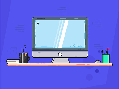 Desk Illustration Freebie