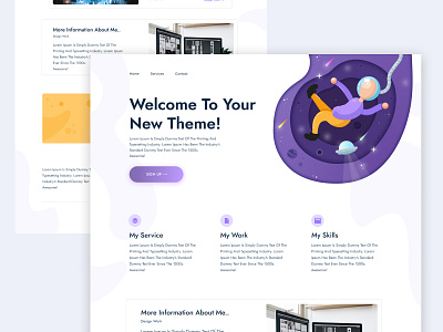 Landing Page Theme Design astronauts landing page rocket saas space startup products