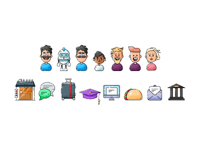 Icon Set #1 baggage bank bubble character contact education icons icons pack iconset japanese mac monitor roboter speech suitcase taco travel traveling