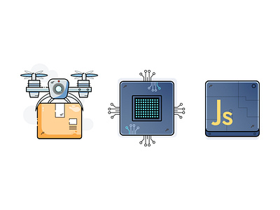 Icons chip delivery icon drone javascript icon js package