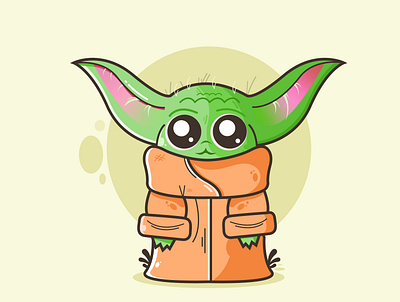 Baby Yoda Illustration avatars baby yoda mandalorian star wars starwars yoda