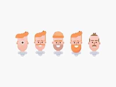 Character Faces Vol.1 beard character character design characterdesign face faces icon set illustrations men portrait