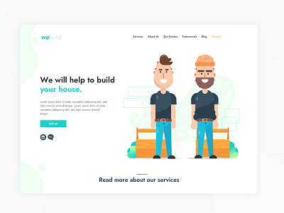 Landing Page House Builders build buildings craftsman freebie freebies illustration landing page working