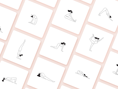 Yoga Icons Pose Illustrations animation branding icon icons illustration vector yoga yoga app yoga icons yoga logo yoga pose