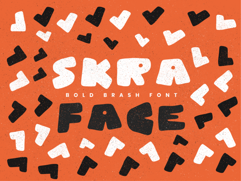 Skra face bold caps creative market font gritty grunge handdrawn loud typography