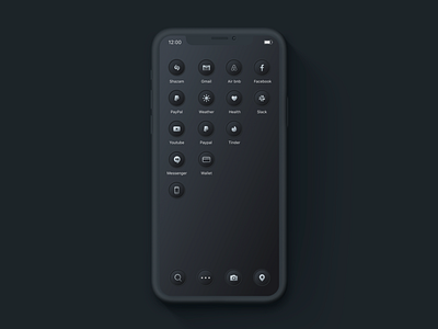 Neumorphic iOS14 Homescreen app icons homescreen icons ios14 mobile neumorphic neumorphism widget