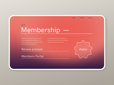 Membership Portal web design