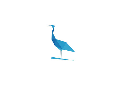 Bluecrane bird blue crane poly portrait traingle