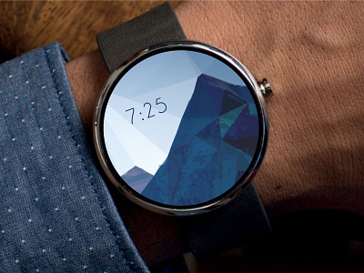 Watch Face androidwear clock low mountain poly time triangle watch watchface