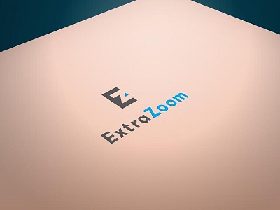 ExtraZoom blue grey logo negative space paper