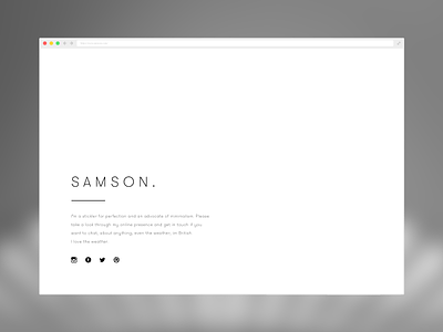 Samson desktop minimal minimalism portfolio typographic