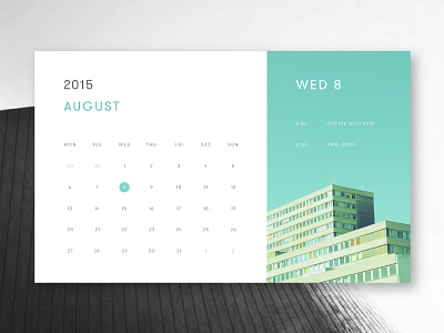 Minimal Calendar calendar card flat material minimal minimalism teal turquoise