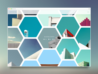 Inspiration site cards desktop hexagons teal tiles web