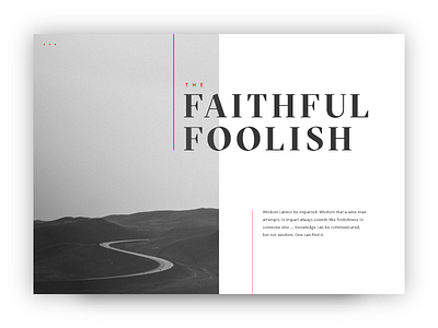 The Faithful Foolish