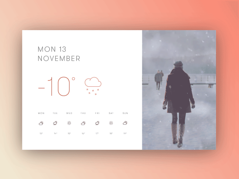 Weather App Three card cinemagraph flat gif material snow weather winter