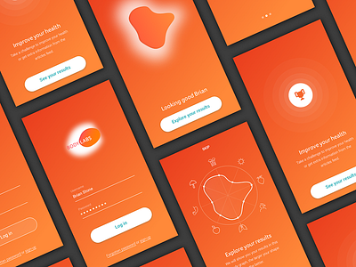 Bodylabs Mobile App app blob data flat health infographic minimal mobile orange