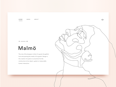 Malmo beige design editorial home light line malmo minimal peach splash website