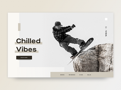 Chilled Vibes chic editorial home landing snowboarding splash website winter