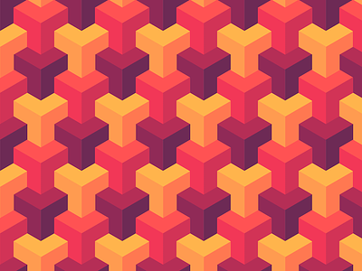 Thrice Cubed Pattern escher geometric isometric pattern spoonflower