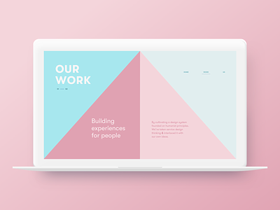 Our Work agency fuschia grid pink splash web
