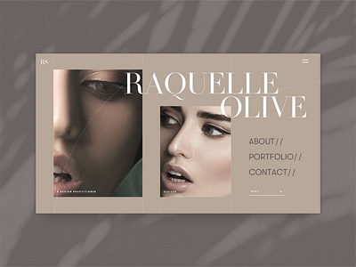 Raquelle Olive branding brown editorial fashion modelling portfolio product design splash page web design webdesign