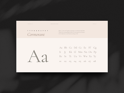 Typography Page brand guide branding cormorant typography