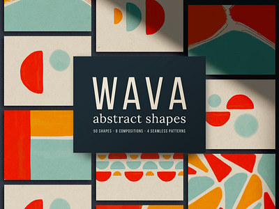 Wava - Abstract Shapes Collection abstract branding design shapes watercolor