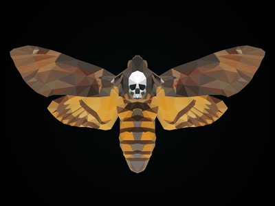 Cabeza de Muerto lowpoly moth photoshop