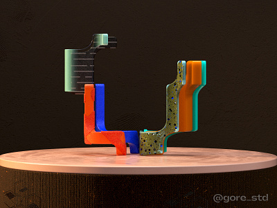 Modernismo. Letter U ***36Days of Type 2021 3d 3d art 3d artist 3d lettering 3dfont 3dillustration 3dtype 3dtypo abstract art abstract type colors constructivism experimental type graphic design illustration playfont shapes type typeface typography