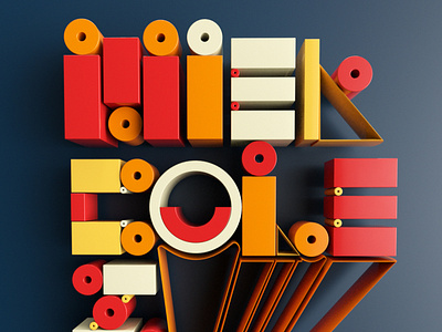 Days Of The Weeks "Miercoles" 3d artist 3dfont 3dillustration 3dtype 3dtypo constructivism design forma type typeface