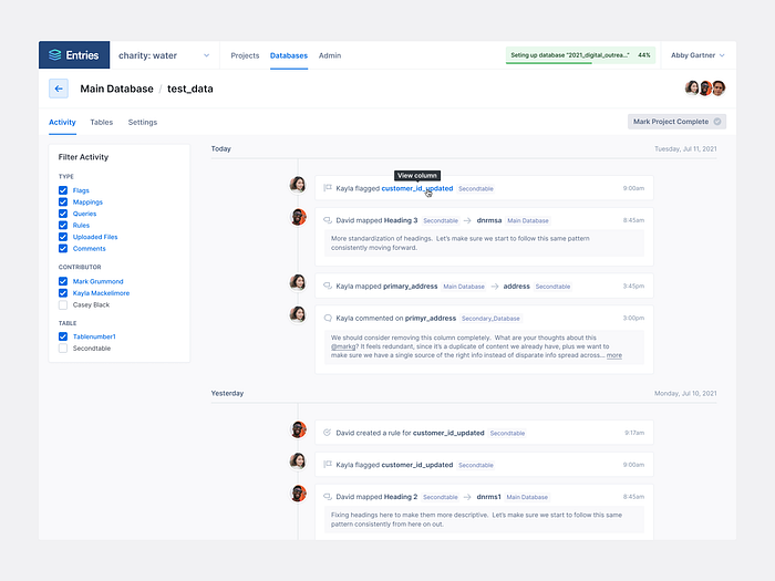 Database Activity by Philip Lester for Dreamten on Dribbble