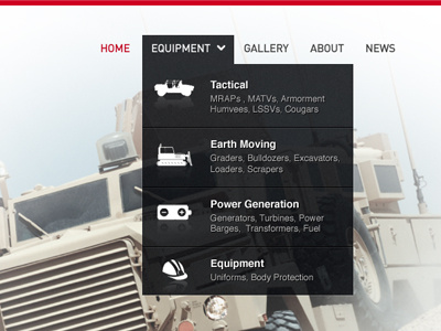 Dropdown menu ui website dropdown overlay nav navigation transparent drop down