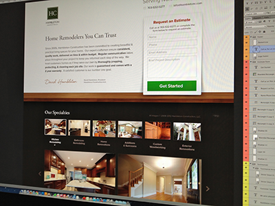 Landing Page construction hambleton landing page photography script shelf signature texture ui website wood