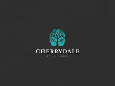 Cherrydale - Revised leaves logo sans serif serif teal tree vector