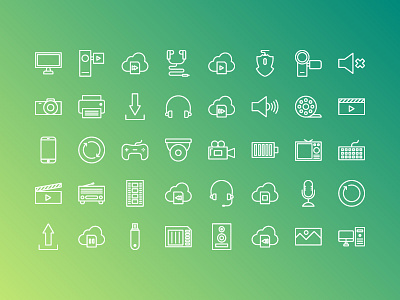 Multimedia Icons app icon icon set iconography ui ux website