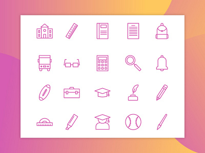 Education Icons app design flat icon icon set iconography ios ui ux web website