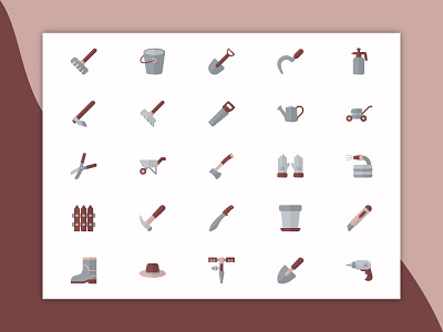 Gardening Tools app design flat icon icon set iconography ios ui ux web website