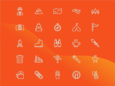 Camping And Scout app design icon icon set iconography ios ui ux web website