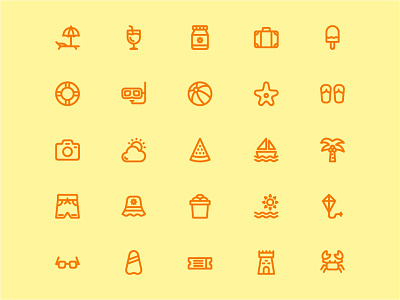 Summer Icon app design flat icon icon set iconography ios ui ux web website