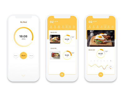 Meal-Tracker app design illustration interface mobile screen ui ux