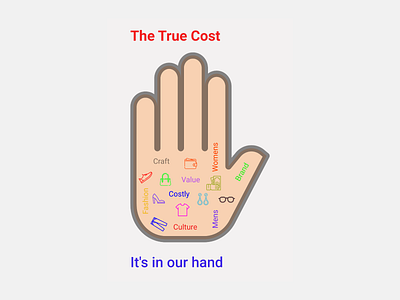 The true cost design icon typography vector