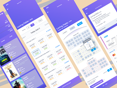 Movie Ticket Booking app branding design icon typography ui